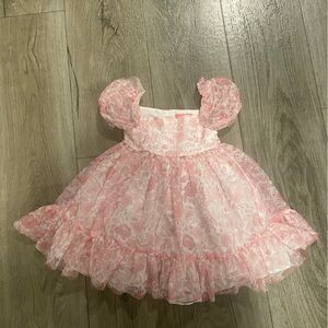 Isaac Mizrahi Pink and White Baby Dress